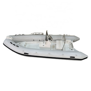 16ft RIB480 Deep V Fiberglass Hull PVC/Hypalon Inflatable Boat with Center Console and Seat Box for Fishing Boat