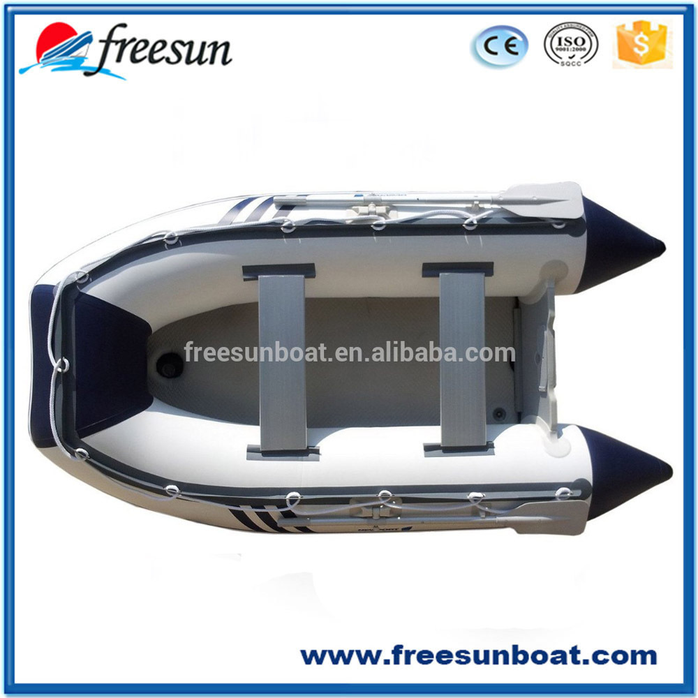 PVC rubber boat inflatable tender motor boat with air mat floor