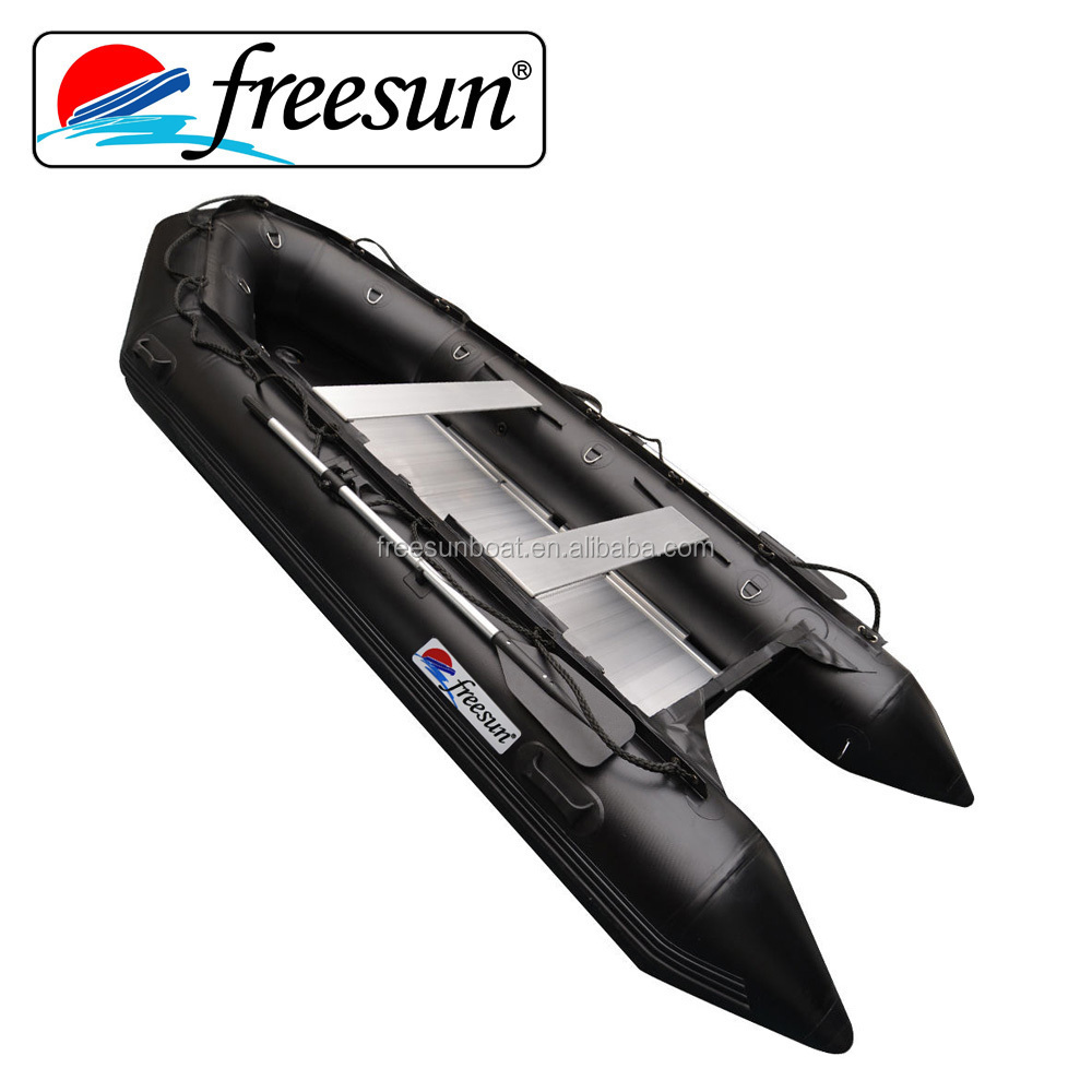 Outdoor Favorite fishing pvc pontoon catamaran inflatable boat  fishing boat pvc with motor