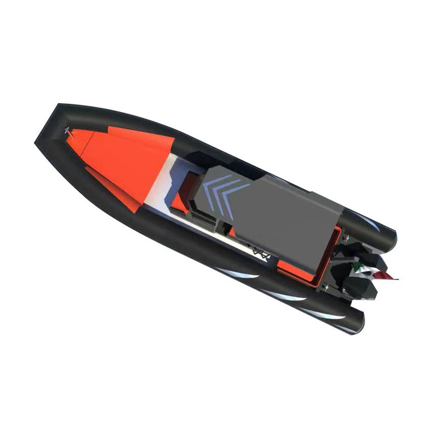 25ft RIB760 High Speed 15 people Aluminum Hull PVC/Hypalon  RIB Boat  With  Navigation lights and Seats for Life-saving