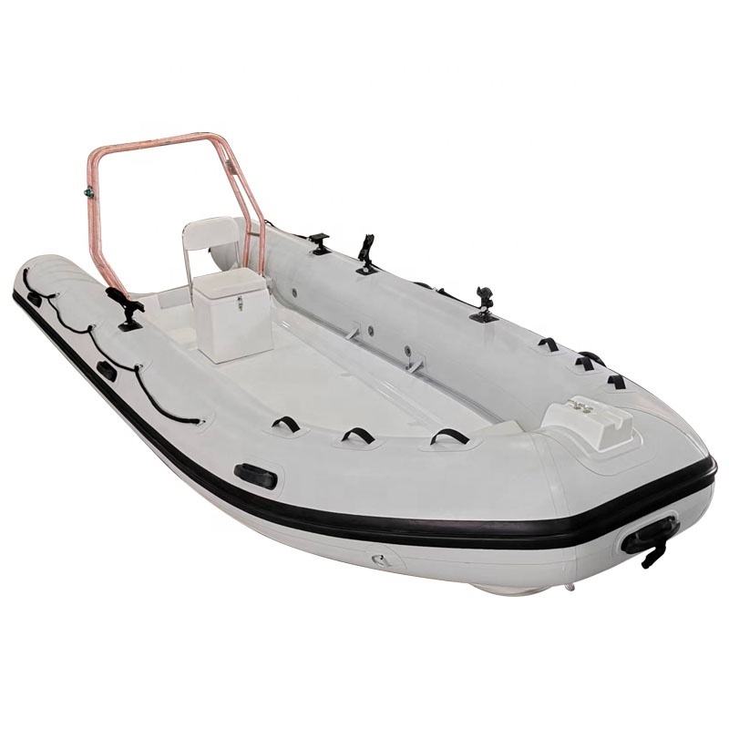 CE certified 17ft  Deep V Fiberglass Hull PVC/Hypalon RIB520 Inflatable Boat With  Seat Box for Fishing