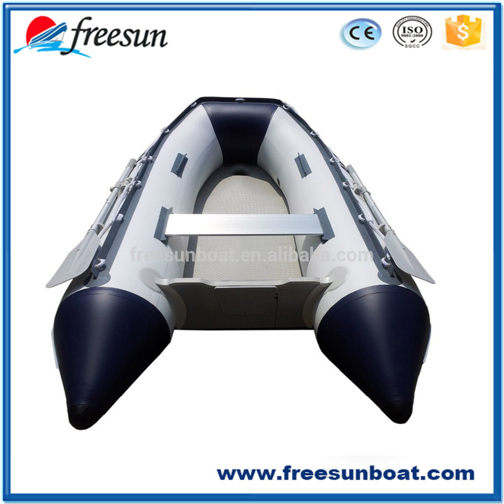 PVC rubber boat inflatable tender motor boat with air mat floor