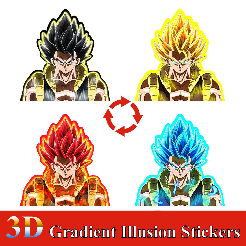 14 Design Anime Hottest Dragonball Poster 3D Gradients Illusion Motion Stickers Car Motorcycle Lenticular Decorative Art Sticker