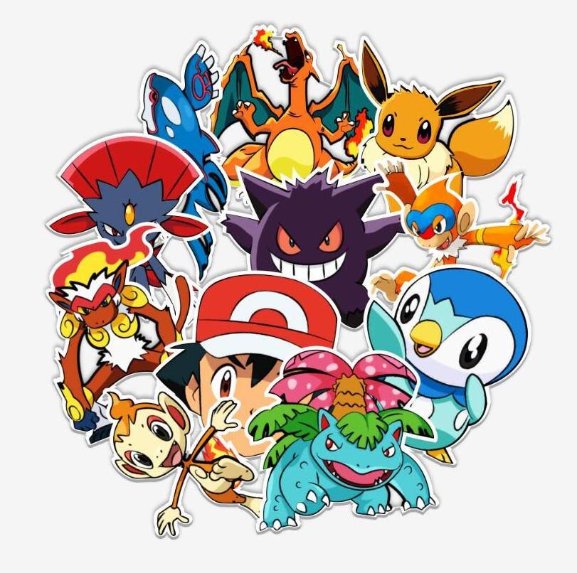 ZY0795C 50Pcs Anime Cartoon Pokemoned Graffiti Stickers suitcase laptop phone cup refrigerator skateboard waterproof stickers