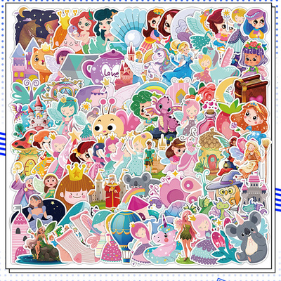 ZY2606H 100Pcs Fairy Tale Princess Decorative Sticker For Teen Laptop Skateboard Luggage Guitar Scrapbook Art Vinyl Stickers