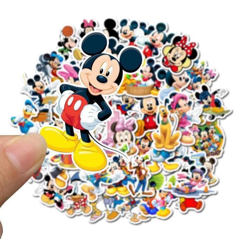 ZY1720C 50Pcs Cute Mickey Mouse Stickers Waterproof Cartoon Decorative Laptop Skateboard Cellphone Luggage Guitar For Teen Decal