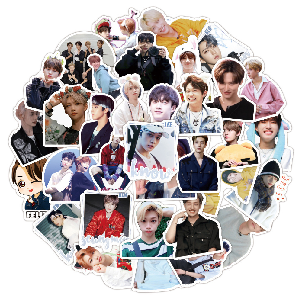 ZY1773C 50Pcs Korea Star Stray Kids Stickers Die Cut Vinyl Decorative Laptop Skateboard Cellphone Luggage Guitar For Teen Decal