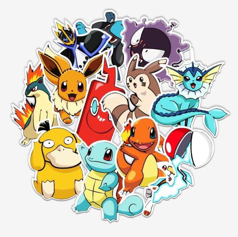 ZY0795C 50Pcs Anime Cartoon Pokemoned Graffiti Stickers suitcase laptop phone cup refrigerator skateboard waterproof stickers