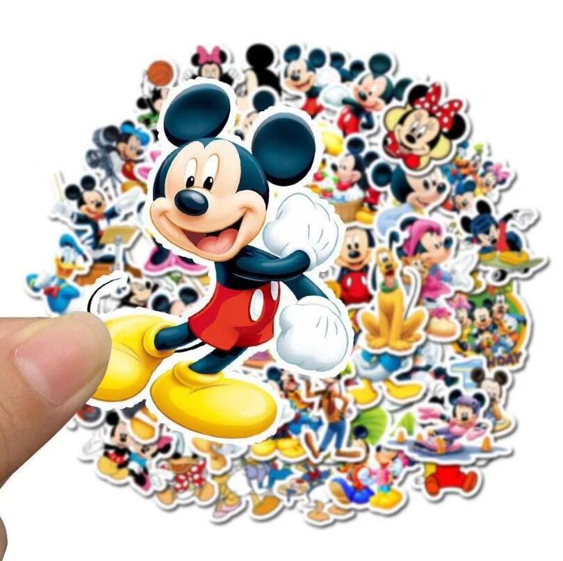 ZY1720C 50Pcs Cute Mickey Mouse Stickers Waterproof Cartoon Decorative Laptop Skateboard Cellphone Luggage Guitar For Teen Decal