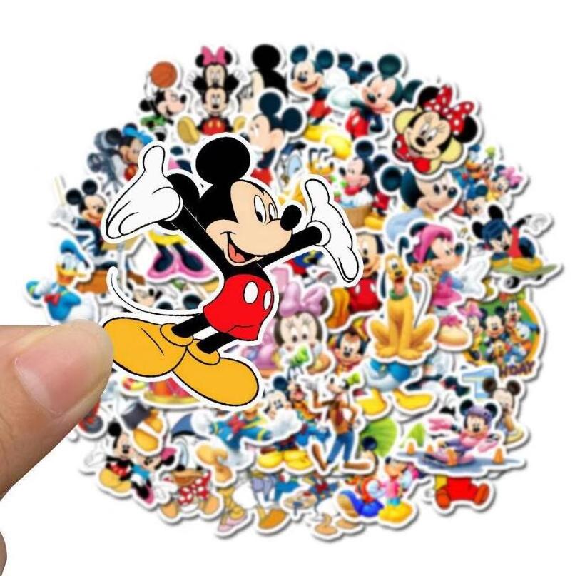 ZY1720C 50Pcs Cute Mickey Mouse Stickers Waterproof Cartoon Decorative Laptop Skateboard Cellphone Luggage Guitar For Teen Decal