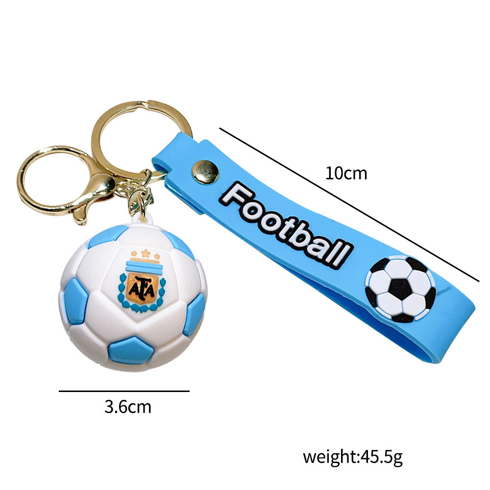 ZY2432C New Tyle Football Star Messi 3D Rubber KeyChain Girl Teen Child Kids Gift Backpack Ornament Doll Key Ring