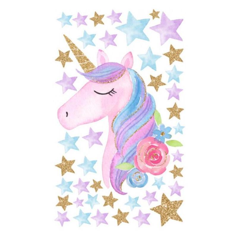 ZY0426C hot selling 3D Children's room sticker Unicorns self-adhesive wall stickers decorated princess room stickers