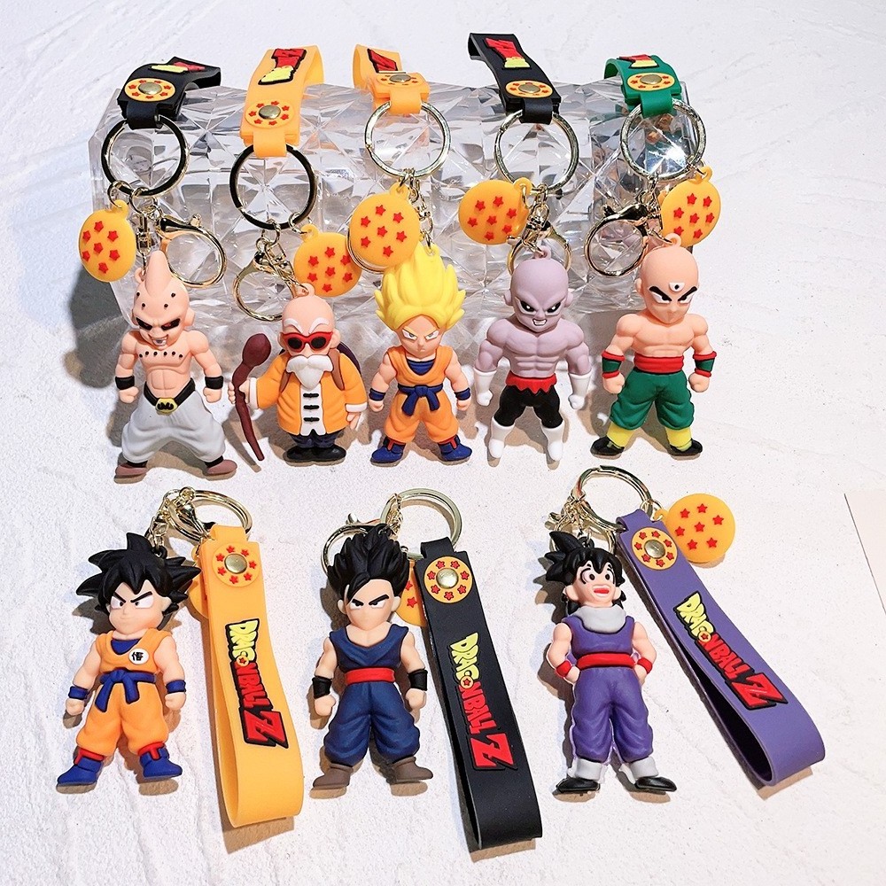 ZY2397C Teen Like Japan Cartoon 3d Pvc Anime Dragon Ball Keychain Car Key Chain Bag Pendant Doll Pendant Goku Keychain Wholesale