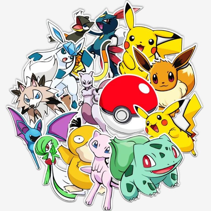 ZY0795C 50Pcs Anime Cartoon Pokemoned Graffiti Stickers suitcase laptop phone cup refrigerator skateboard waterproof stickers