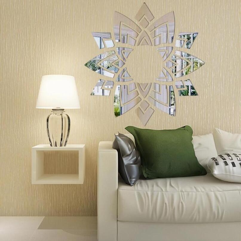 ZY0516C hot sale acrylic mirror surface wall sticker flower decoration wall stickers