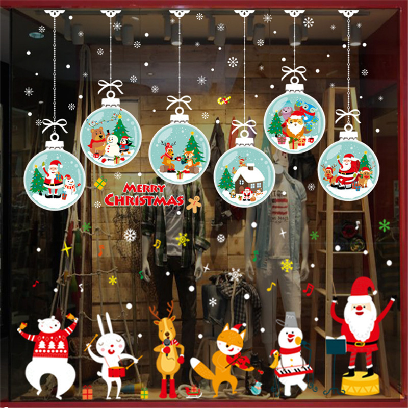 Christmas Window Clings, Christmas Window Decals Stickers Decoration for Glass Christmas Snow Window Decorations