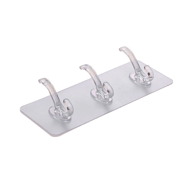 Wholesale Seamless Multi-Purpose Coat Hat Hook Kitchen Bathroom Wall Hooks Strong Adhesive Crystal Row Rail Drawing Hooks