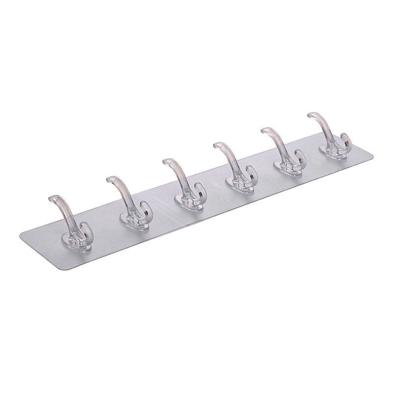 Wholesale Seamless Multi-Purpose Coat Hat Hook Kitchen Bathroom Wall Hooks Strong Adhesive Crystal Row Rail Drawing Hooks