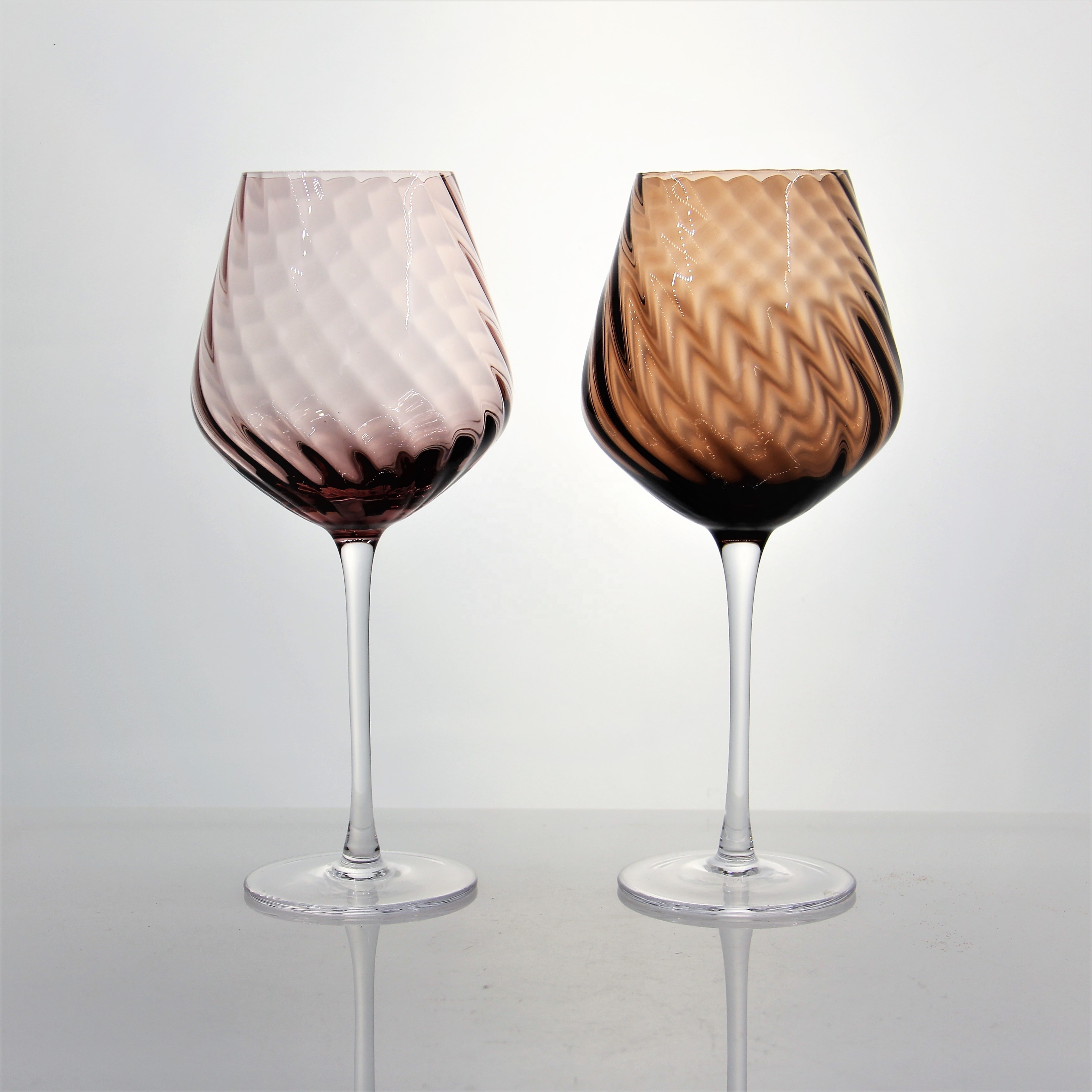 custom 600ml pink amber colored embossed goblet crystal wine glasses red wine glass cup