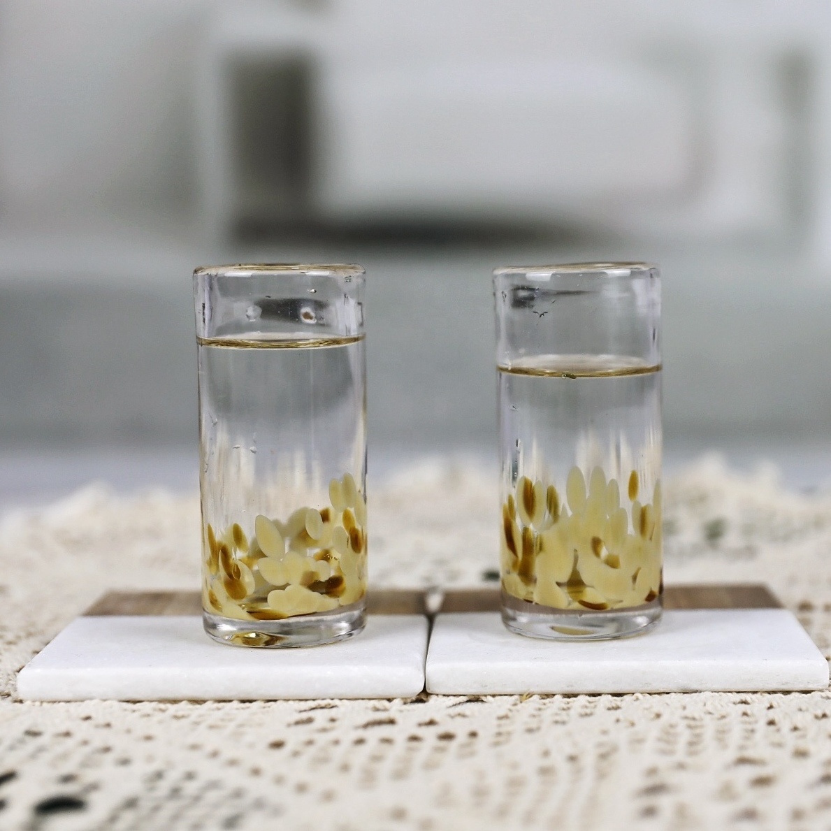 wholesale custom hand blown 60ml colored dappled speckled mexican bullet tequila glass shot glasses