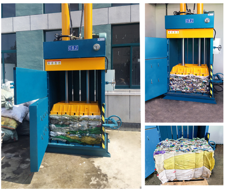 mini square hydraulic waste paper plastic bottle cardboard aluminum can scrap metal baler baling machine for sale