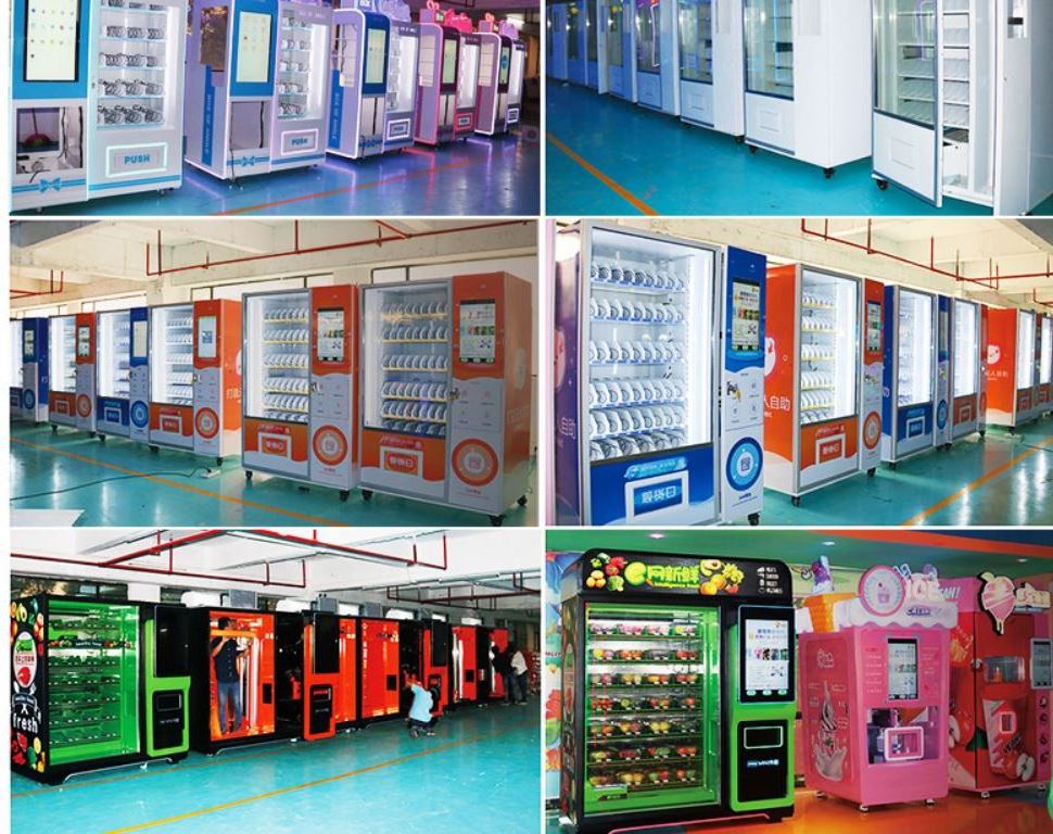 outdoor custom automatic cake popcorn french fries candy hot food snack pizza vending machine for foods and drinks retail items