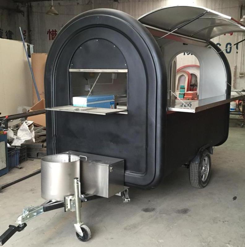 Hot sale really round fully loaded mobile churros food cooking trailer caravan for pizza sale with smoker