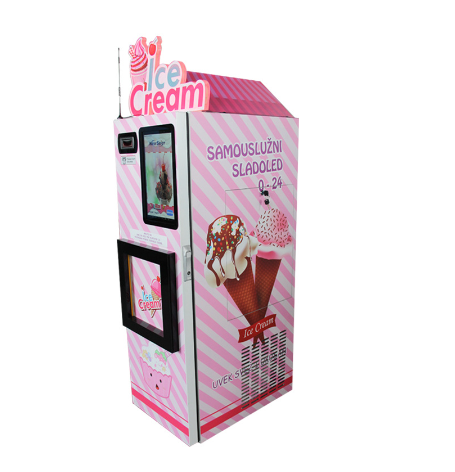 qr code small boba soup snack soft ice cream icecream coffee soda vending machine for business sale