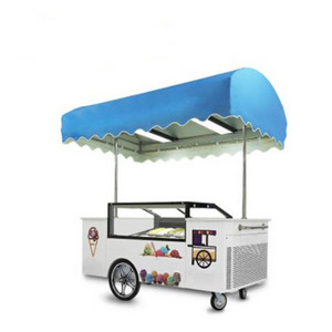 mobile beach mexican electric rolled ice cream push carts cart bike with display freezer wheels for ice cream sale