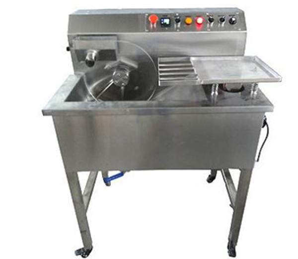 mini size shop using small snack chocolate coating tempering enrober enrobing machine with cooling tunnel