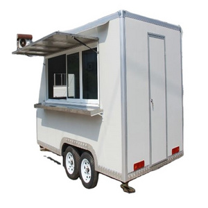 Hot sale really round fully loaded mobile churros food cooking trailer caravan for pizza sale with smoker