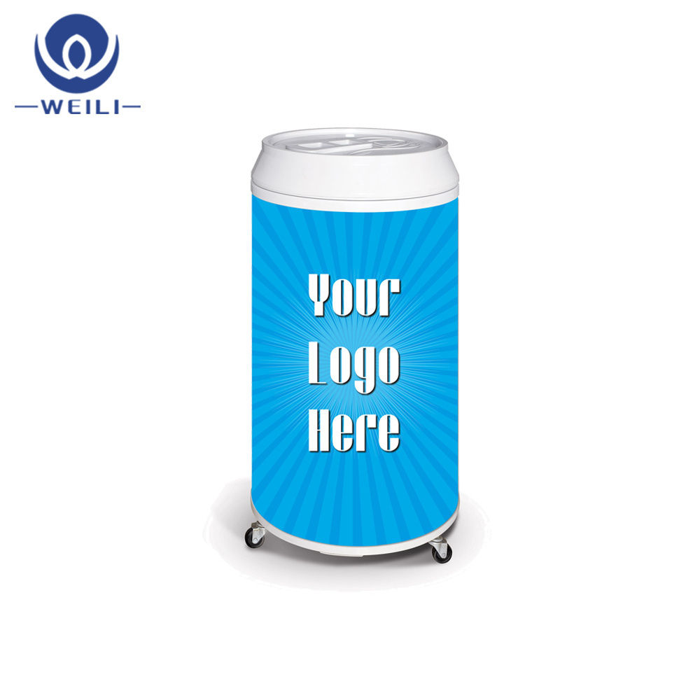 Promotion Electric Round Barrel Beverage Can Cooler With Wheels Energy Drink Refrigerators Fridge Freezer