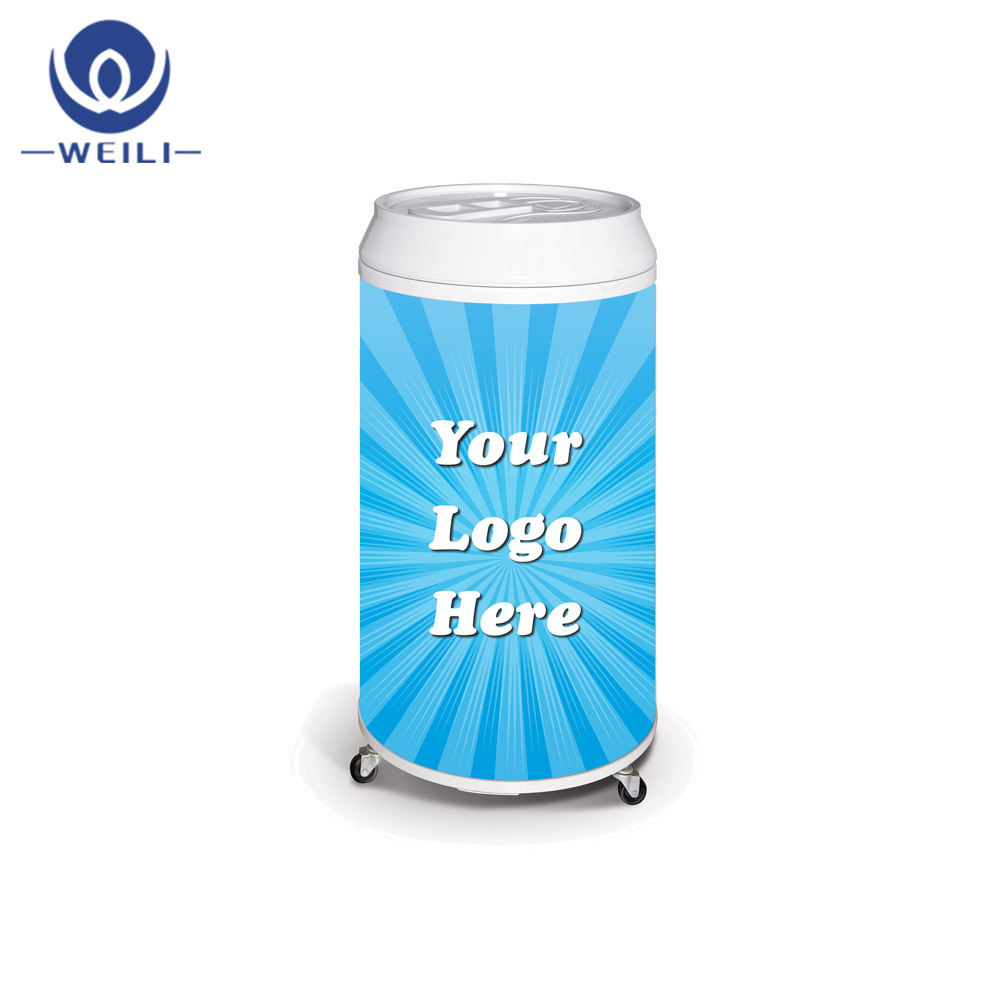 Promotion Electric Round Barrel Beverage Can Cooler With Wheels Energy Drink Refrigerators Fridge Freezer