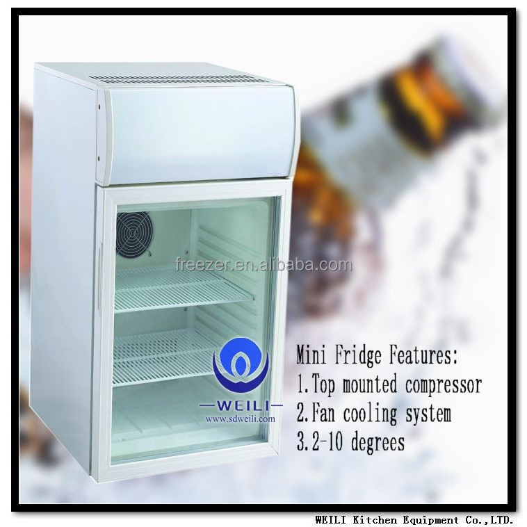 Cold Energy Drinks Desktop Mini Display Cooler Fridge for Red Bull and Coke cola Refrigerator Equipment Glass Door Freezer