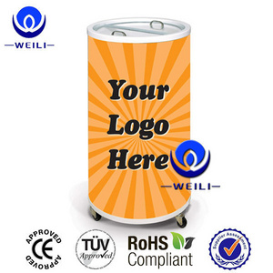 50L glass top energy drink cylindric shape fridge(CE CB ROHS)