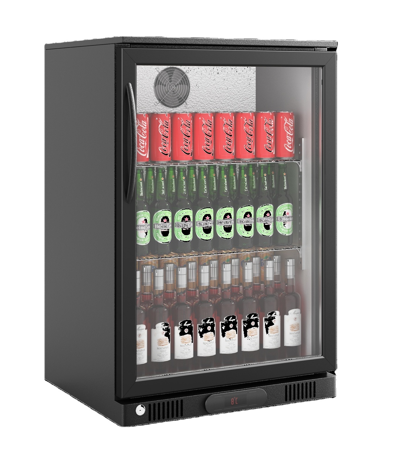 New 118L mini bar fridge glass door cabinet restaurant cooler mini refrigerator freezer refrigeration equipment commercial hotel