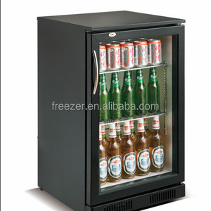 Black Powder Coated Kitchen Outdoor R134a Glass Door Mini Bar Fridge with lock