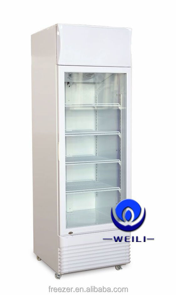 430L Open glass door commercial shop supermarket display fridge for sale