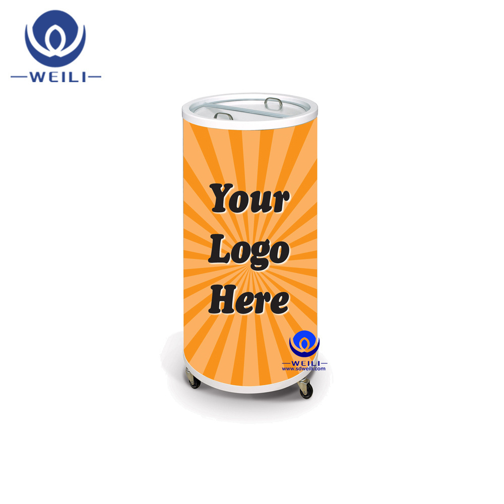 Promotion Electric Round Barrel Beverage Can Cooler With Wheels Energy Drink Refrigerators Fridge Freezer