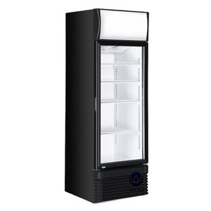 430L Open glass door commercial shop supermarket display fridge for sale