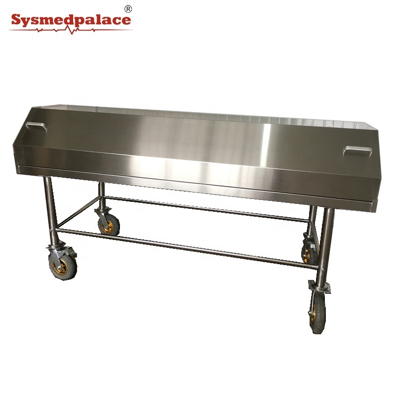 Sysmedpalace mortuary coffin transport trolley with cover for morgue equipment factory price