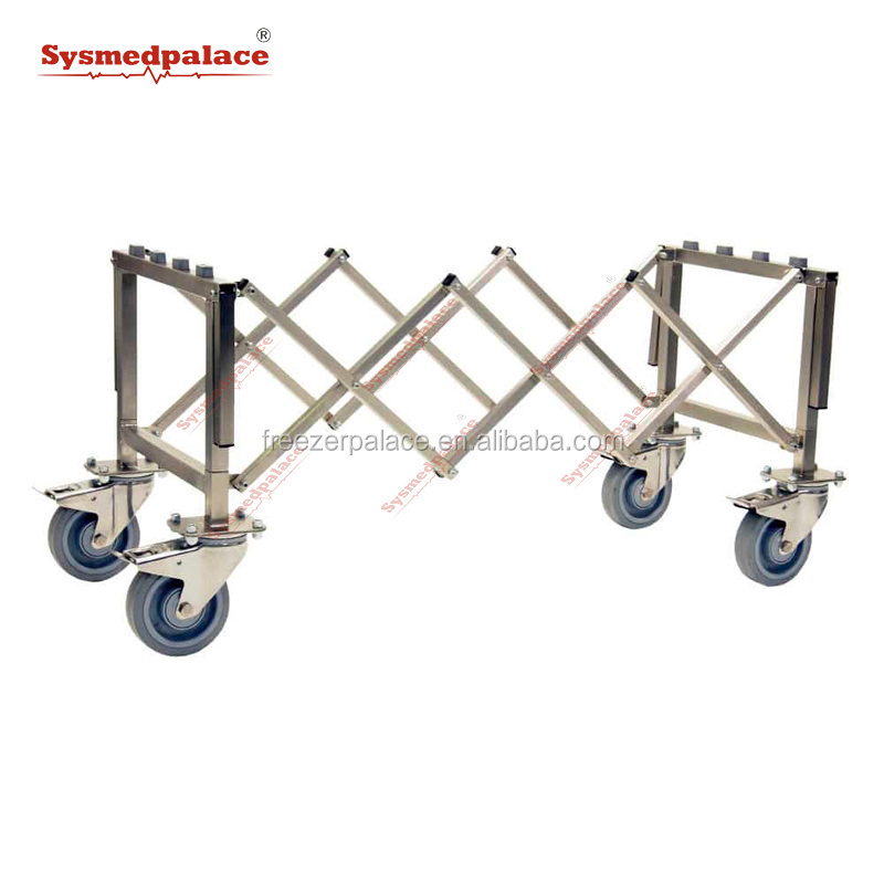 FREEZERPALACE Funeral Stainless Steel Casket Lowering Device coffin trolley manufacture