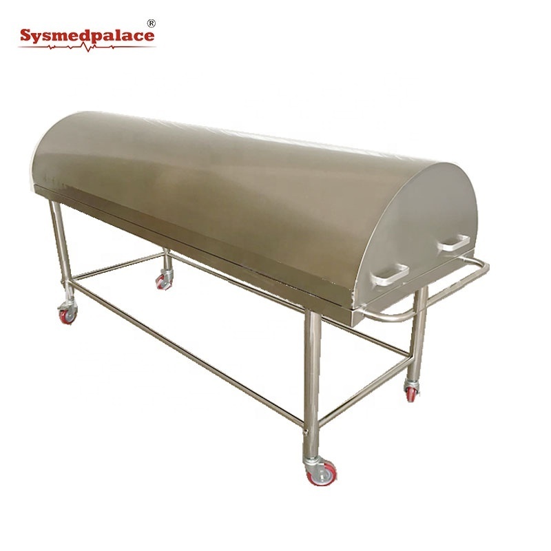 Sysmedpalace mortuary coffin transport trolley with cover for morgue equipment factory price