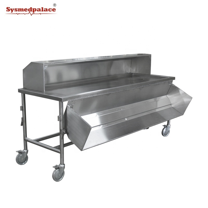 Sysmedpalace mortuary coffin transport trolley with cover for morgue equipment factory price