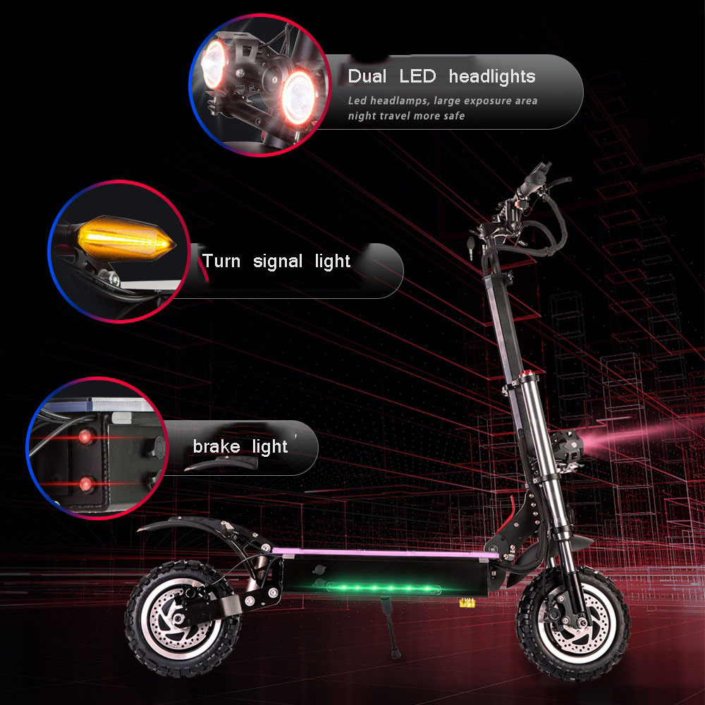 85KM/H Max Speed Electric Scooter 5600W 60v US Warehouse Foldable E Scooter 11 Inch Off Road Tire Trotinette Electric Scooter