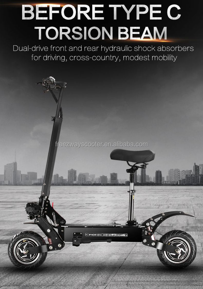 China 3200W dual motor powerful two wheel 10 inch fat tire offroad electric scooter