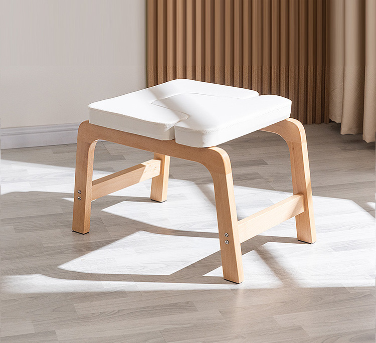 Yoga Handstand Chair, Yoga Handstand Bench, Wood Frame and PVC Cushion