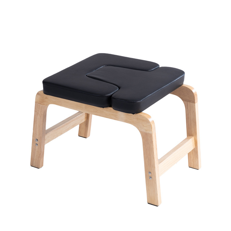 FRE Yoga Handstand Chair, Yoga Handstand Bench, Wood Frame and PVC Cushion