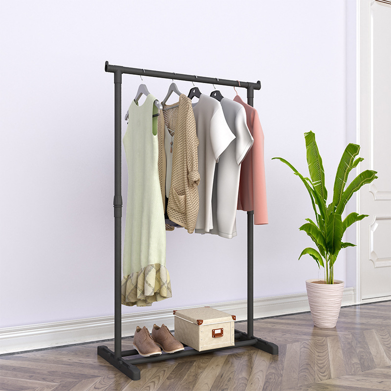 Mobile Stand Hanger Vertical Plastic Folding Drying Clothes Rack Double Pole Cloth Rack