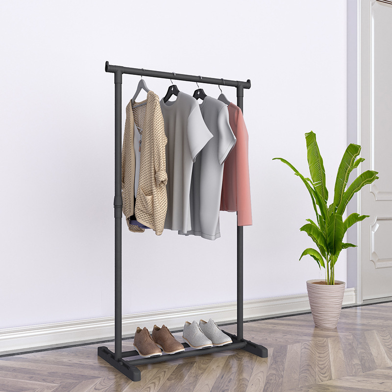 Mobile Stand Hanger Vertical Plastic Folding Drying Clothes Rack Double Pole Cloth Rack